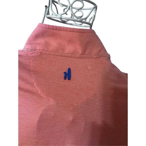 Nice Johnnie-O Sheldon Half zip performance pullover strawberry pink‎ striped by - Picture 7 of 11